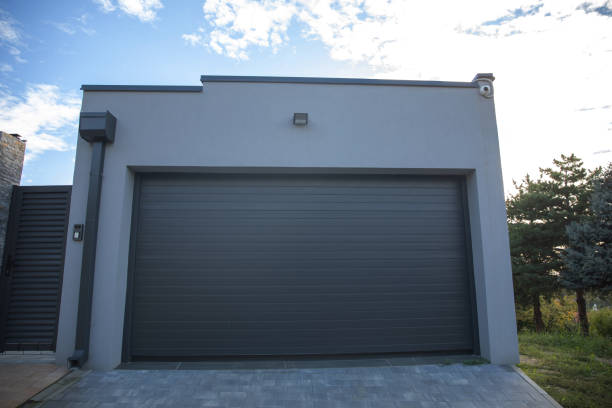 Modern garage with grey door